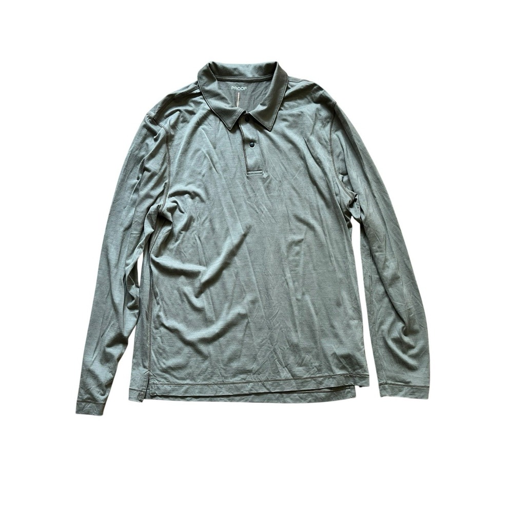 Proof 72 Hour  Merino Wool Polo Shirt Long Sleeve Quick Dry‎ Huckberry, Small